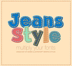极品AI样式－牛仔风格：Adobe Illustrator styles Jeans